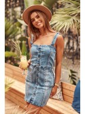 Rochie din denim cu bretele 9063 - Magazin online - Boutique